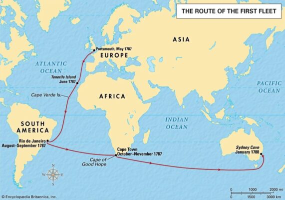 the route of the first fleet