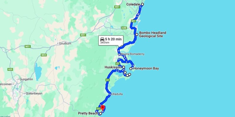 jervis bay itinéraire