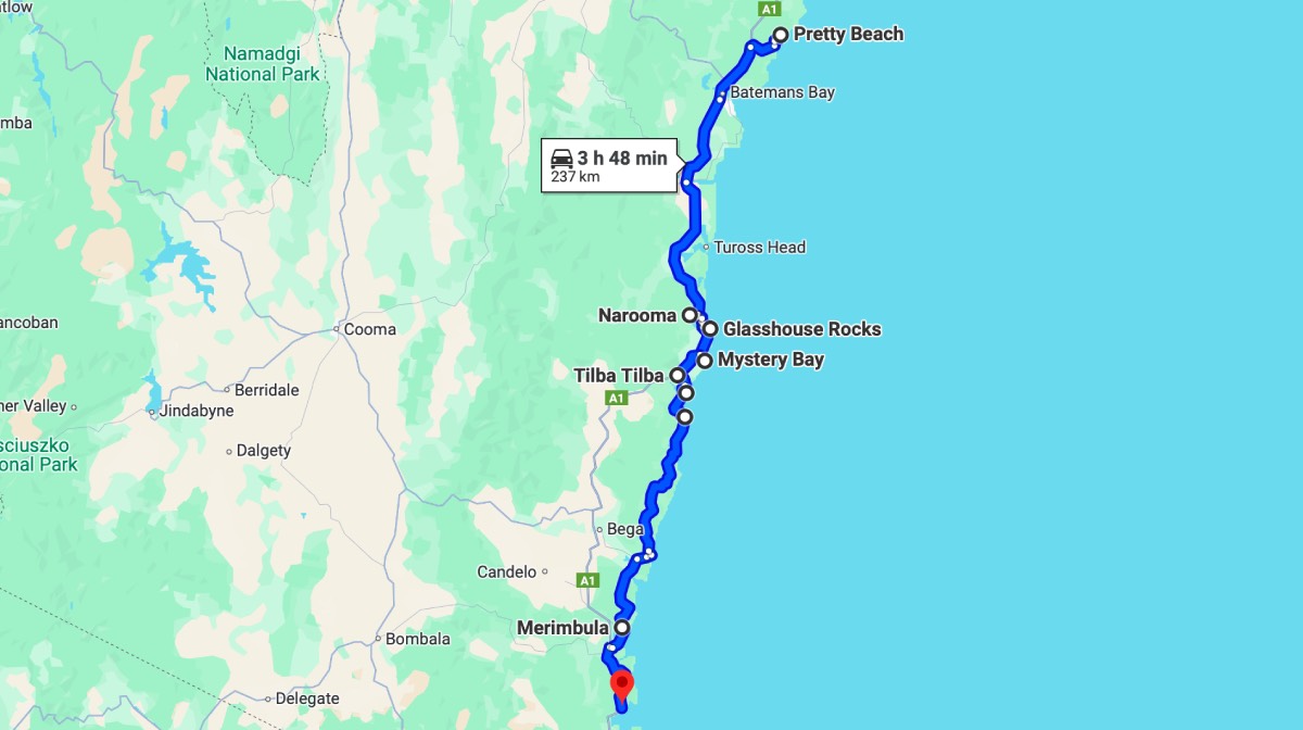 south nsw itinéraire